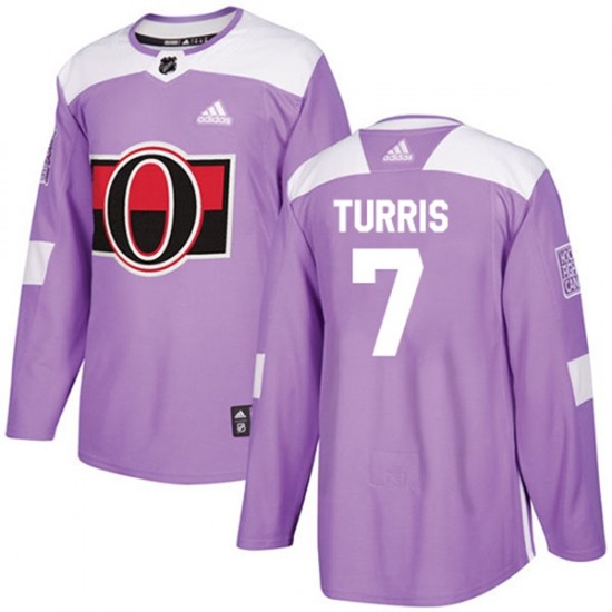 Ottawa Senators NHL Drakt Kyle Turris 7 Adidas 2017 2018 Fights Cancer Practice Lilla Authentic