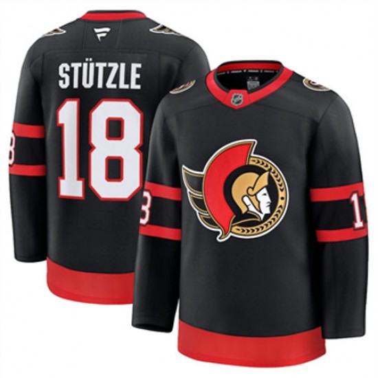 Ottawa Senators NHL Drakt Tim Stutzle 18 Fanatics 2024-2025 Home Black Authentic