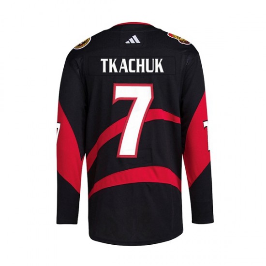 Ottawa Senators NHL Drakt Tkachuk 7 Adidas 2022-2023 Reverse Retro Black Authentic